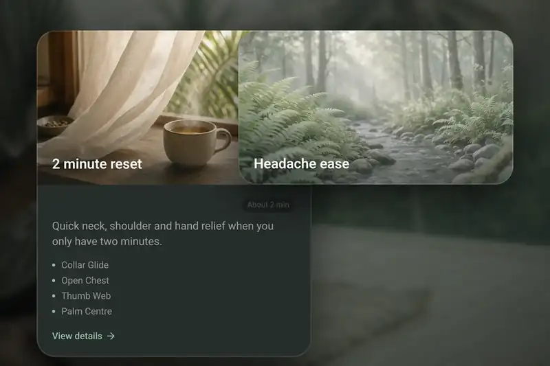 Routine list with calm session cards