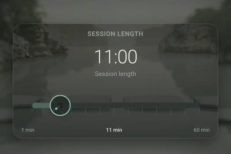 Breathing duration dial set to a comfortable length